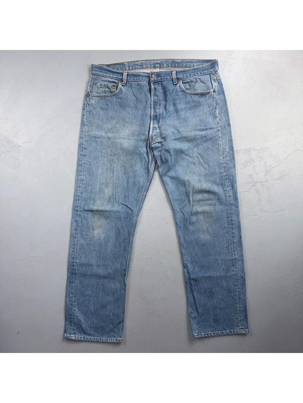Levis 501 Vintage 80s USA XX Straight Leg Jeans Blue Light Wash 40x33 Act 38x29